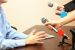 Conference meeting microphone with businessman or politician