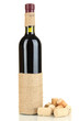 Wine and corks isolated on white