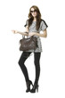 beautiful young woman with fashion handbag