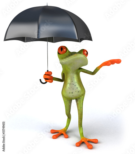 Illustration: Fun frog and umbrella Fun frog and umbrella