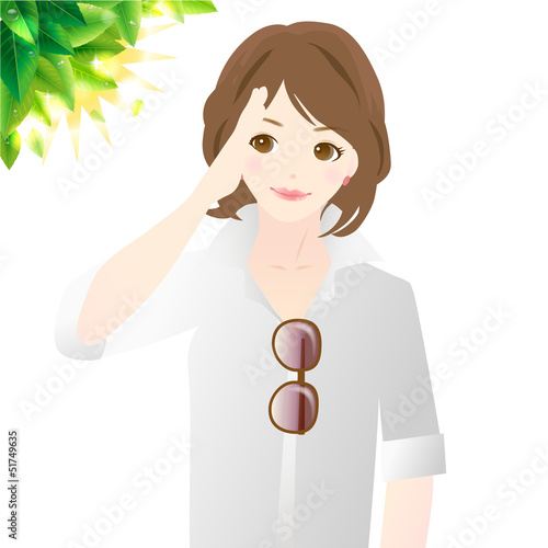 Vector: 紫外線対策 UVケア 夏向け 女性 紫外線対策 UVケア 夏向け 女性