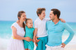 Family on a tropical beach vacation