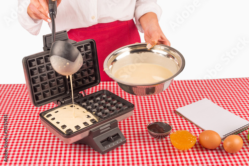 Photo: Preparing waffles Preparing waffles