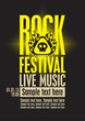 poster for a rock festival with skull on fire