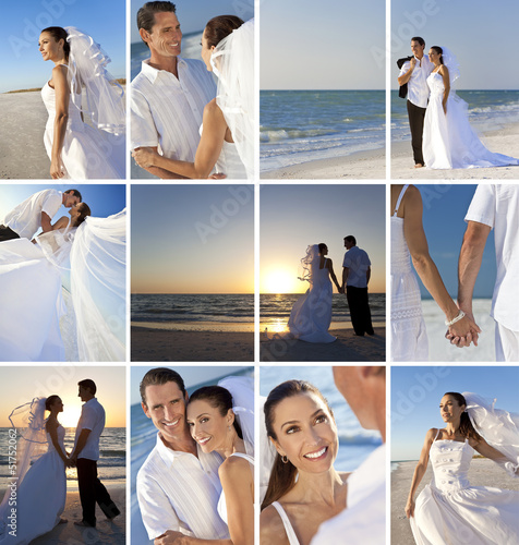 Photo: Montage of Romantic Couple Beach Wedding Montage of Romantic Couple Beach Wedding
