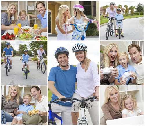 Photo: Montage of Happy Active Family Healthy Eating Montage of Happy Active Family Healthy Eating