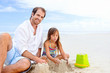 happy sand castle child