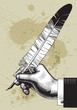 Hand with a feather