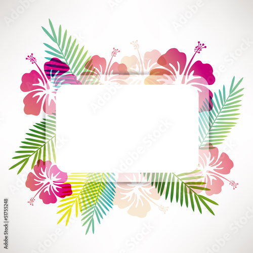 Vector: hibiscuses background hibiscuses background