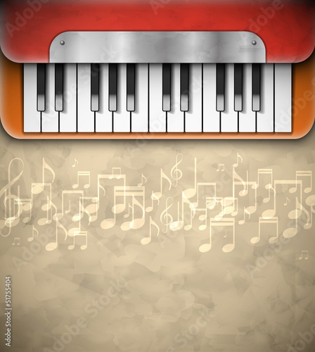 Vector: Background with piano Background with piano