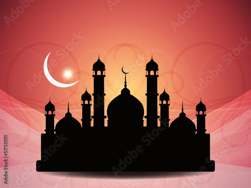 Vector: religious vector eid background with mosque. religious vector eid background with mosque.