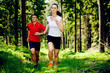 jogging in forest