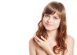 Portrait of young beautiful brunette woman