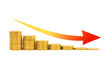Photo: Financial concept - graph of the columns of coins Financial concept - graph of the columns of coins