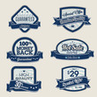 Set of blue business vintage labels