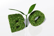 Illustration: bio word with a plant and the world bio word with a plant and the world