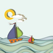 Boats sailing on blue sea