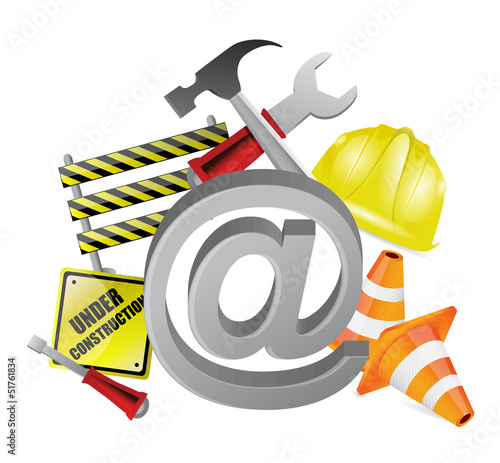 Illustration: online under construction illustration design online under construction illustration design