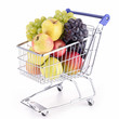 shopping cart with fruits