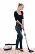 Photo: Blond girl in cleaning process Blond girl in cleaning process