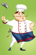 Man cook character cartoon style vector illustration green