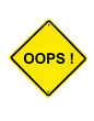 oops error Yellow Sign on white background