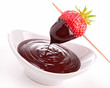 chocolate sauce and strawberry