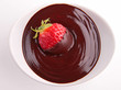 chocolate sauce and strawberry