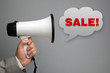 Megaphone shouting sale message