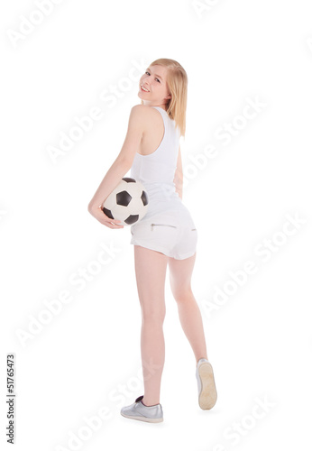 Photo: Woman with soccer ball Woman with soccer ball
