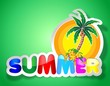 Colorful Summer Sticker-Adesivo Estate con Palma-Vector