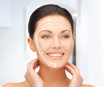 face and hands of beautiful woman