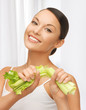 woman with fresh celery