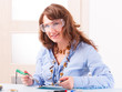 Woman fixing computer parts