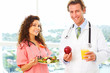 Nurse and Doctor with health food