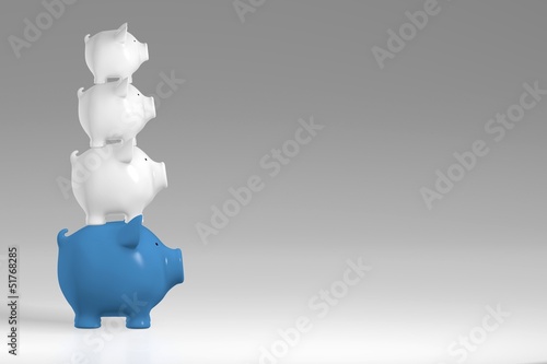 Illustration: Piggy bank - stack of pigs Piggy bank - stack of pigs