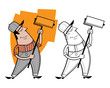 Painter cartoon character