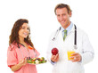 Nurse and Doctor Holding Health Food