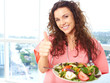 Happy Nurse With Salad