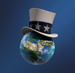 globe in Uncle Sam's hat