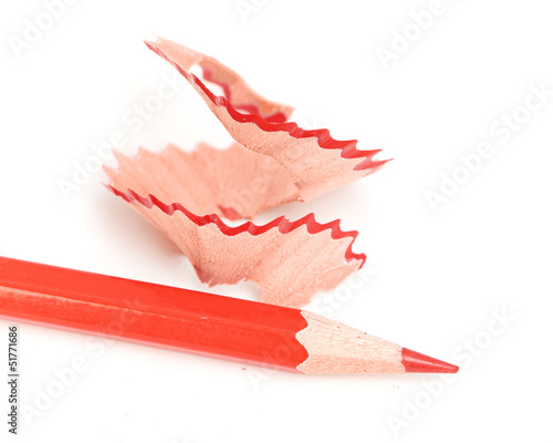Photo: red pencil isolated on a white background red pencil isolated on a white background