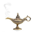 Aladdin magic lamp isolated on white
