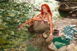Mädchen beim Baden