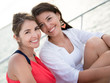 Happy girls on a boat