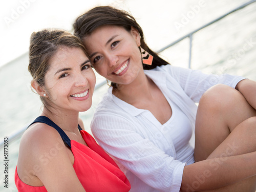 Photo: Happy girls on a boat Happy girls on a boat