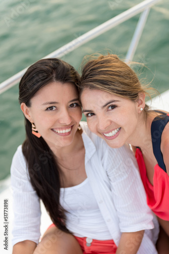 Photo: Female friends on a yacht Female friends on a yacht