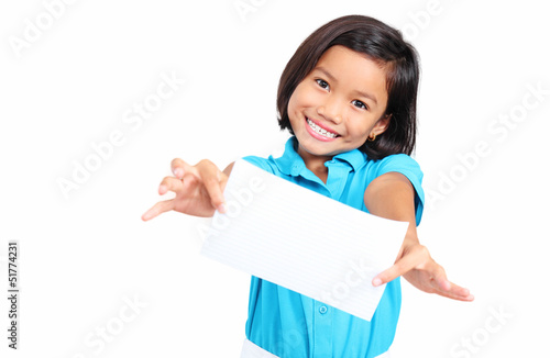 Photo: Girl With White Paper Girl With White Paper