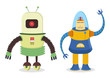 set of two retro robots