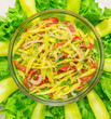 Home made Thai mango fruit salad, Somtam.
