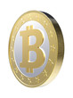 Bitcoin isolated on white. 3D photo rendering